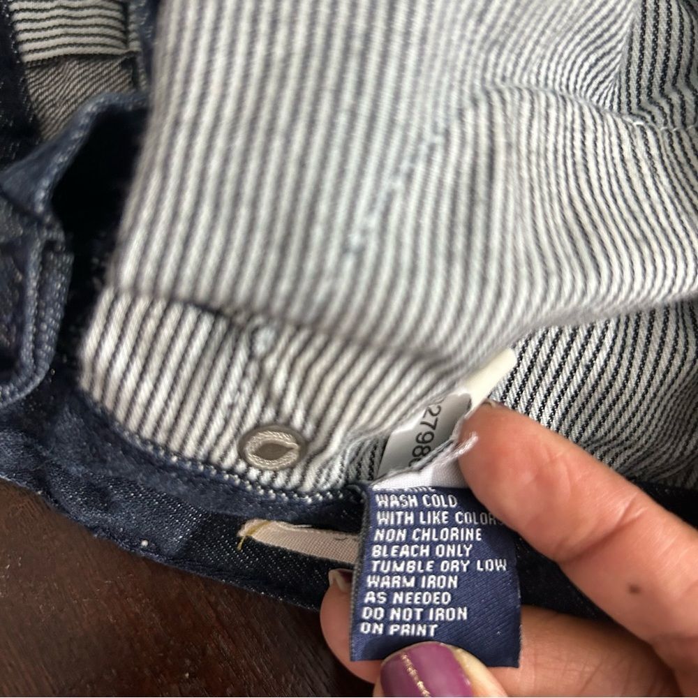 Madewell Dark Wash Low Rise Blue Denim Shorts Frayed Hem Whiskering Sz 26 - Picture 7 of 9